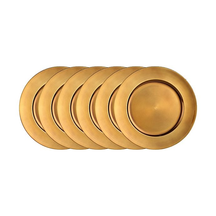 slide 2 of 2, Simply Essential Charger Plates - Bronze, 6 ct