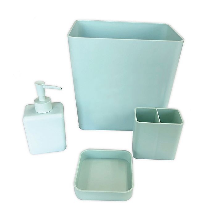 slide 1 of 3, Simply Essential Bath Accessory Bundle Set - Blue, 4 ct