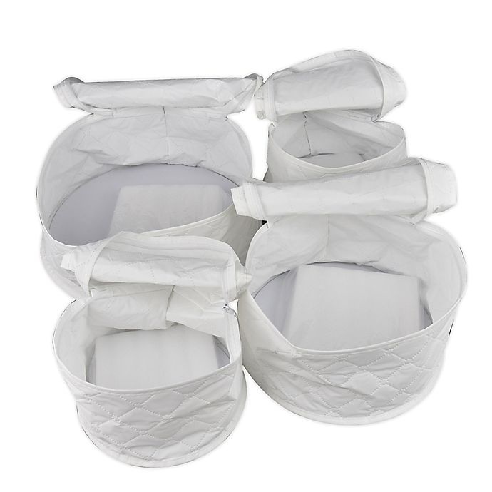 slide 2 of 3, Simply Essential Quilted Dinnerware Storage Set - White, 4 ct