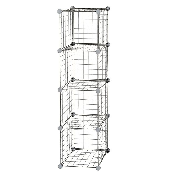 slide 3 of 3, Simply Essential Wire Cube Grid - Grey, 12 in