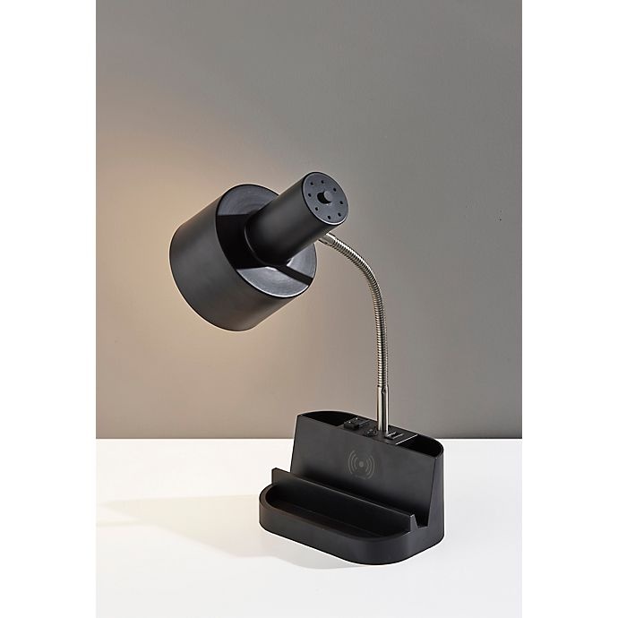 slide 7 of 12, Simply Essential Qi Charging Organizer Desk Lamp - Black with Metal Shade, 1 ct