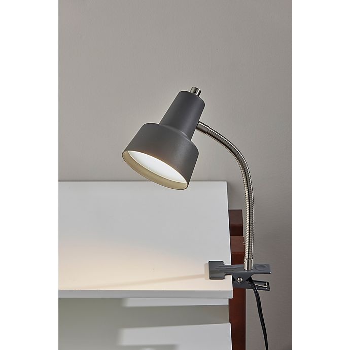 slide 3 of 4, Simply Essential Gooseneck LED Clip Lamp - Grey, 1 ct