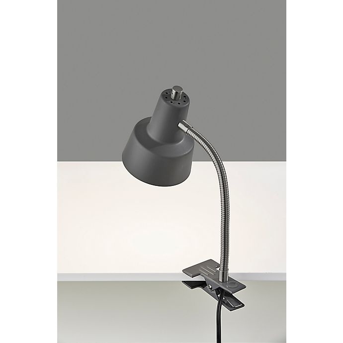 slide 4 of 4, Simply Essential Gooseneck LED Clip Lamp - Grey, 1 ct