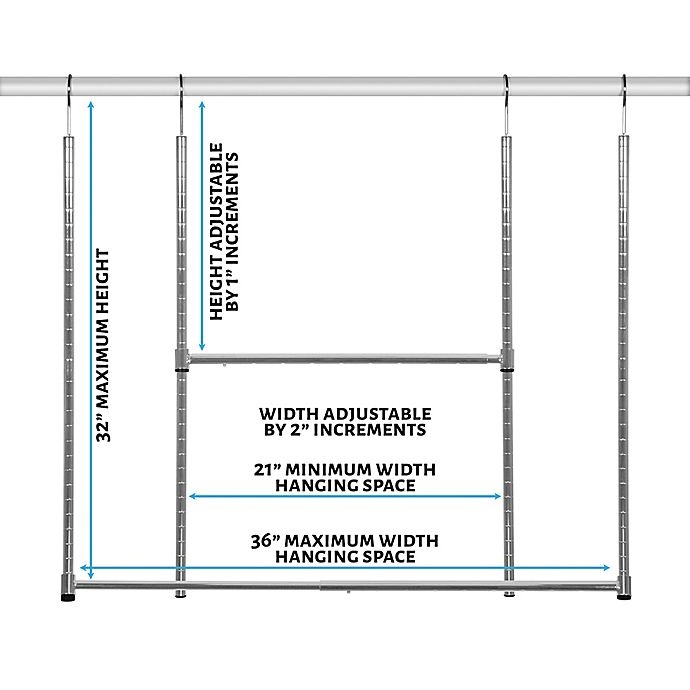 slide 11 of 11, Simply Essential Double Hang Adjustable Closet Rod, 1 ct