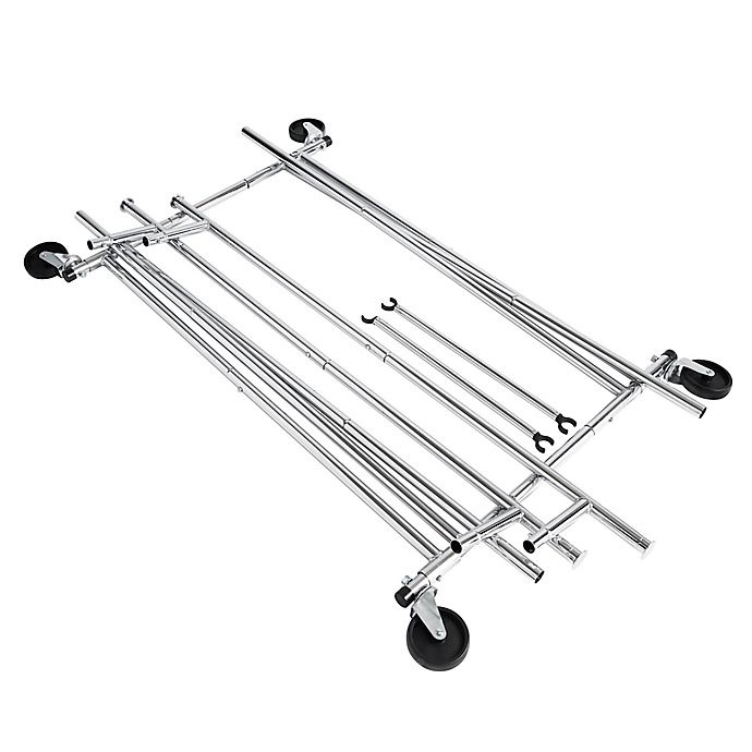 slide 3 of 5, Simply Essential Commercial Grade Dual Bar Adjustable Garment Rack, 1 ct