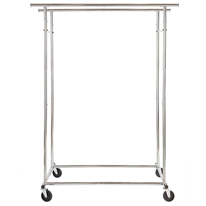 slide 4 of 5, Simply Essential Commercial Grade Dual Bar Adjustable Garment Rack, 1 ct