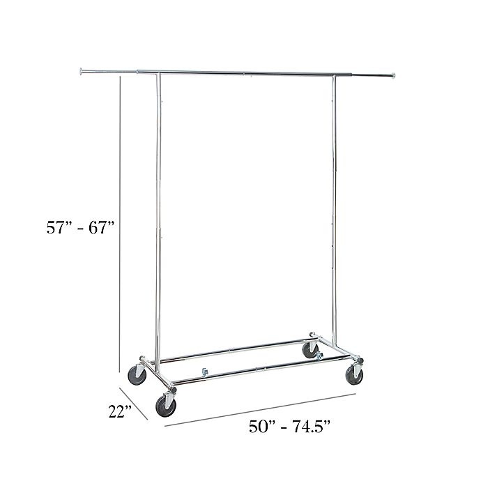 slide 6 of 8, Simply Essential Commercial Grade Single Bar Adjustable Garment Rack, 1 ct