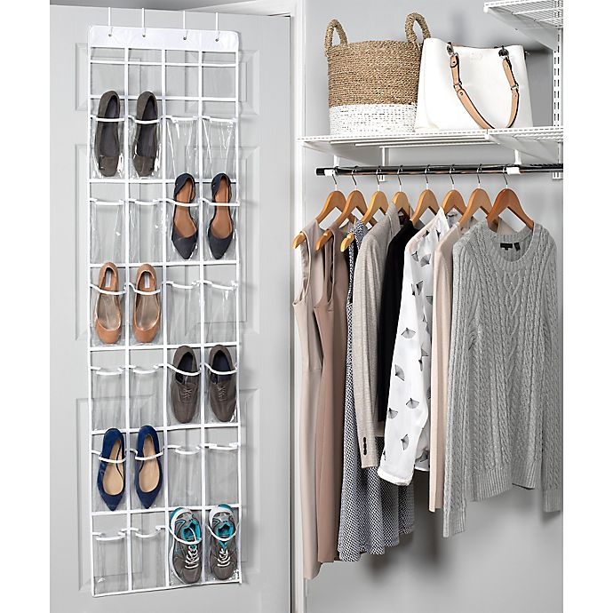 slide 2 of 6, Simply Essential 24-Pocket Over-the-Door Shoe Organizer, 1 ct