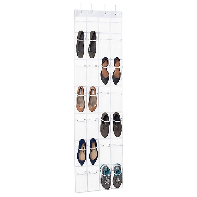 slide 1 of 6, Simply Essential 24-Pocket Over-the-Door Shoe Organizer, 1 ct