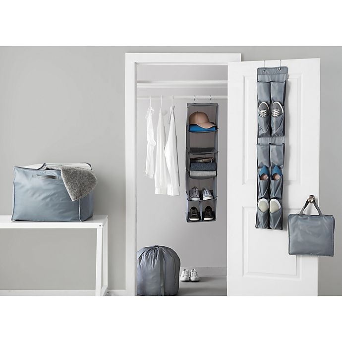 slide 2 of 2, Simply Essential Closet Organizer Set - Grey, 5 ct