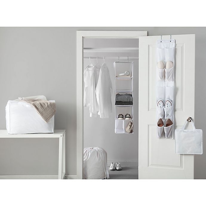 slide 2 of 2, Simply Essential Closet Organizer Set - White, 5 ct