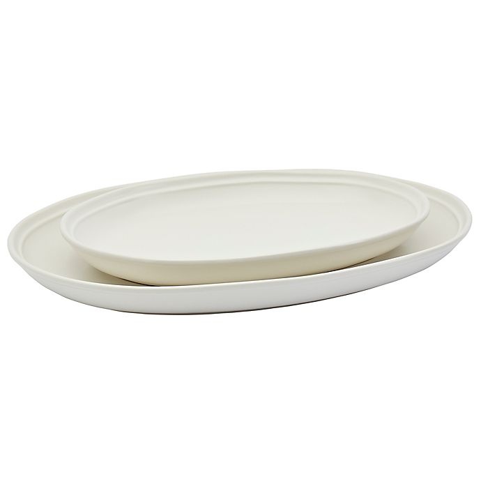 slide 2 of 8, Bee & Willow Home Bee & Willow Bristol Oval Platter Set - Coconut Milk, 2 ct