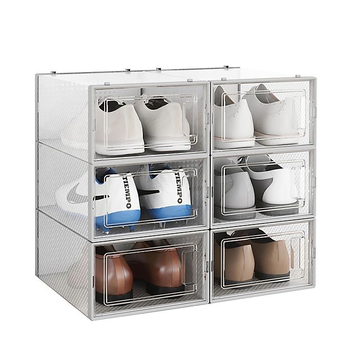 slide 8 of 11, Simply EssentialSwing-Front Shoe Storage Box, 6 ct