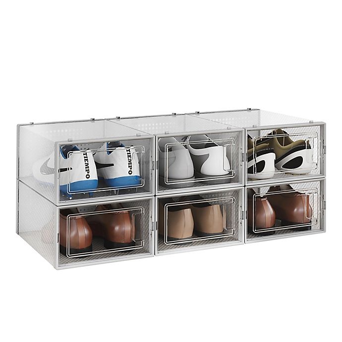 slide 9 of 11, Simply EssentialSwing-Front Shoe Storage Box, 6 ct