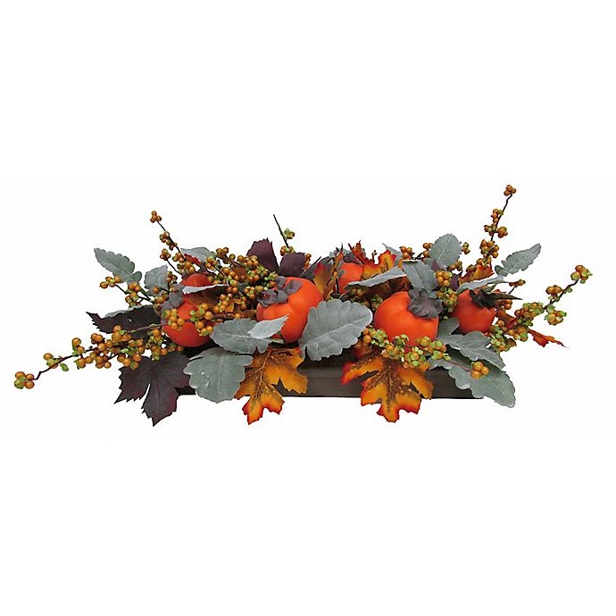 slide 1 of 1, Bee & Willow Home Bee & Willow Persimmon and Berry Floral Centerpiece - Orange with Wood Box, 6.5 in