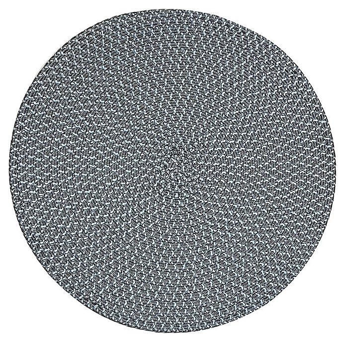 slide 1 of 1, Simply Essential Round Braid Placemat - Blue, 1 ct