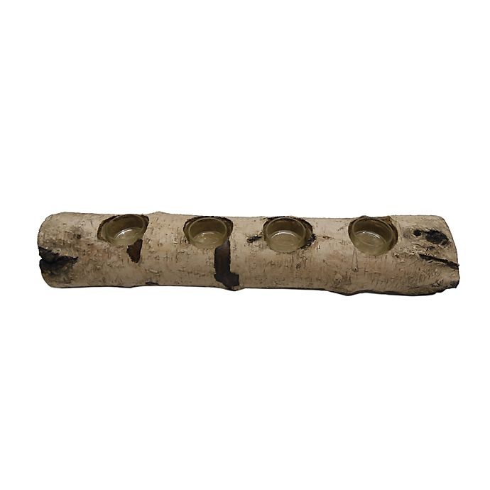 slide 2 of 3, Bee & Willow Home Bee & Willow 4-Light Artificial Birch Log Tealight Candle Holder, 1 ct