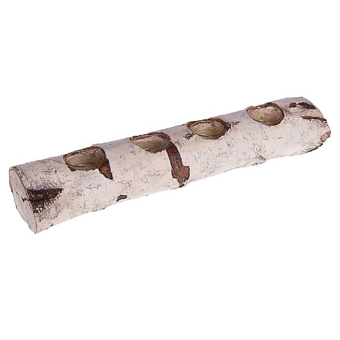 slide 3 of 3, Bee & Willow Home Bee & Willow 4-Light Artificial Birch Log Tealight Candle Holder, 1 ct