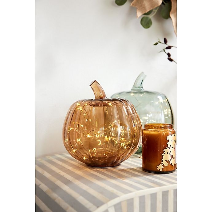 slide 3 of 4, Bee & Willow Home Bee & Willow Glass LED Pumpkin, 10 in