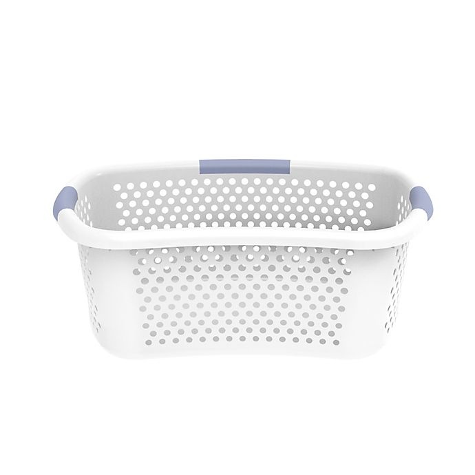 slide 2 of 3, Simply Essential Hip Hugger Laundry Basket - White/Grey, 1 ct