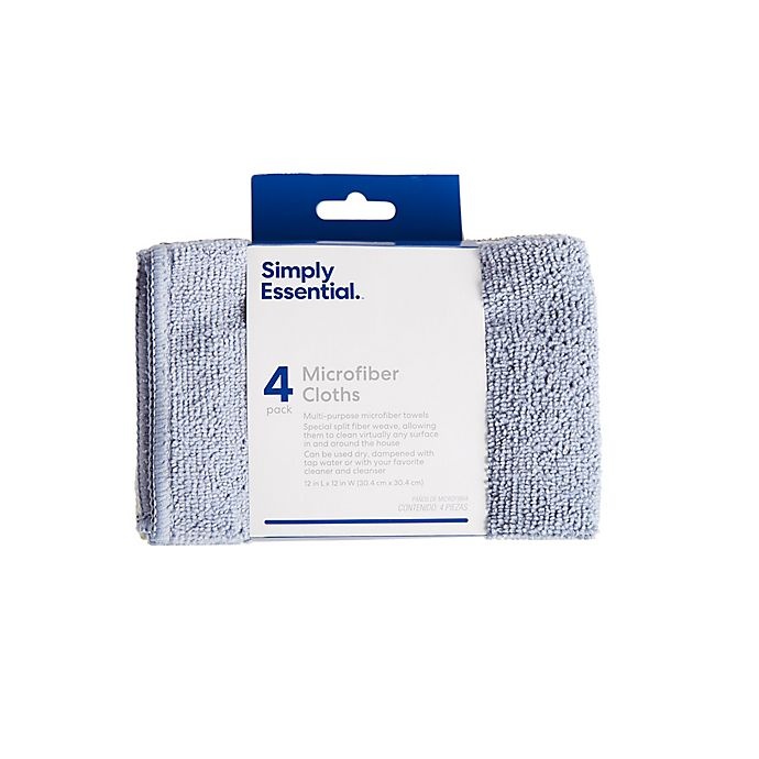 slide 3 of 5, Simply Essential Microfiber Cloth - Black/Blue, 4 ct