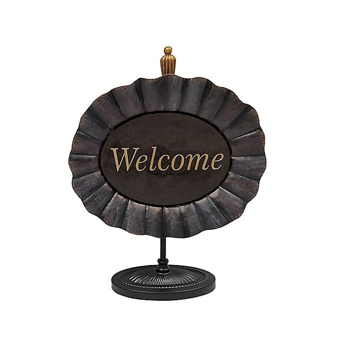 slide 1 of 3, Bee & Willow Home Bee & WillowWelcome" Iron Sitter Sign Decoration", 16 in