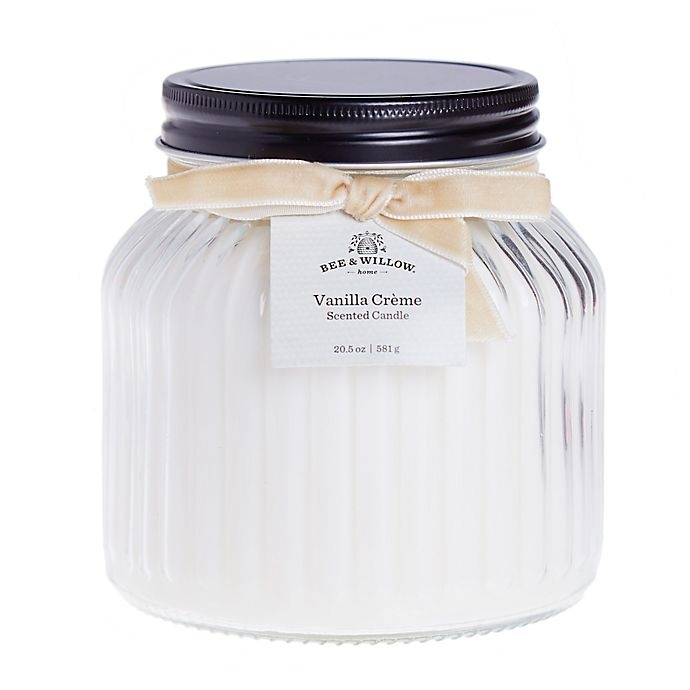 slide 2 of 2, Bee & Willow Home Bee & Willow Vanilla Crème Pressed Glass Jar Candle with Lid, 14 oz