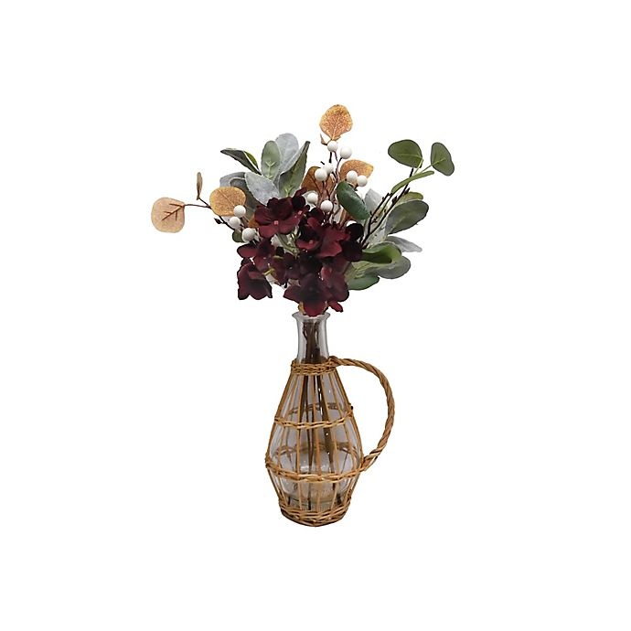 slide 1 of 1, Bee & Willow Home Bee & Willow Faux Harvest Floral TabletopÂ Arrangement with Wicker Vase, 1 ct