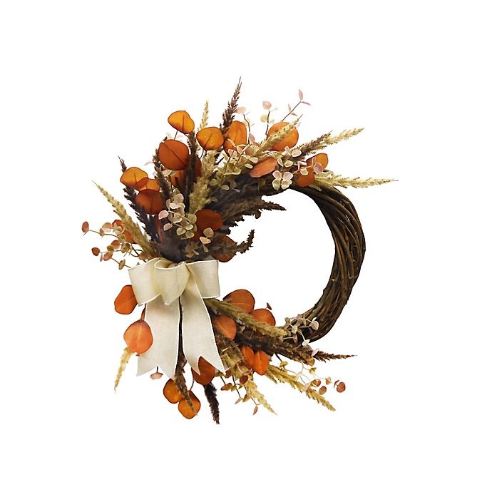 slide 1 of 5, Bee & Willow Home Bee & Willow Half Wreath - Orange/Green, 24 in