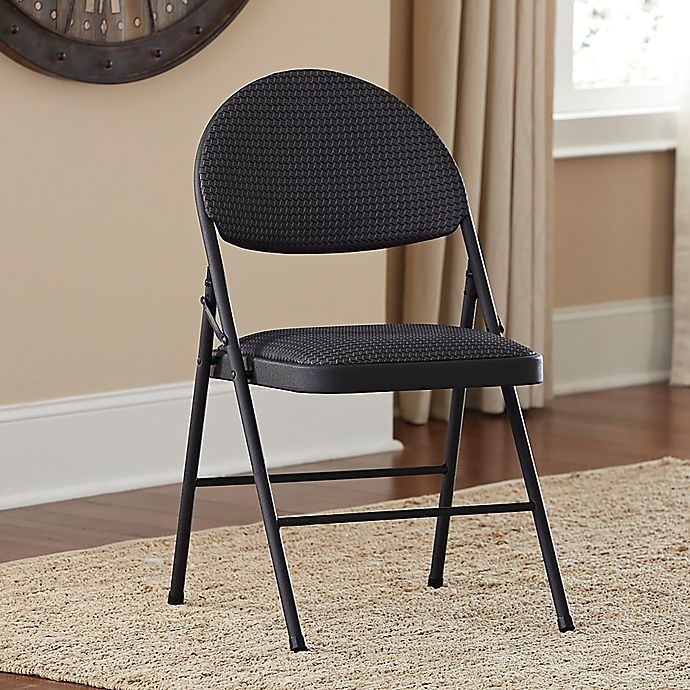 slide 2 of 6, Simply Essential Comfort Folding Chair - Black, 1 ct