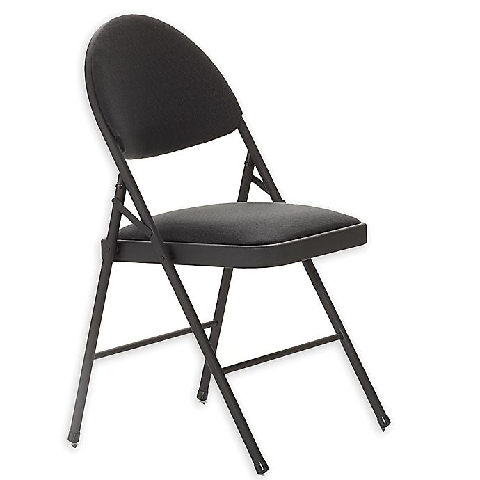 slide 3 of 6, Simply Essential Comfort Folding Chair - Black, 1 ct