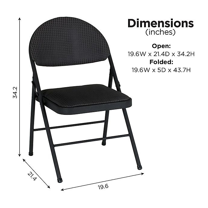 slide 6 of 6, Simply Essential Comfort Folding Chair - Black, 1 ct