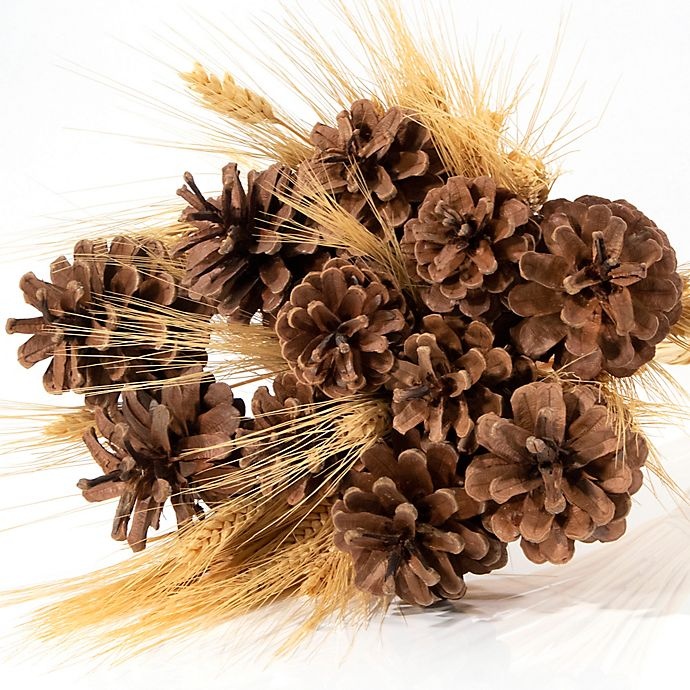 slide 3 of 3, Bee & Willow Home Bee & Willow Pinecone Wheat Bouquet - Brown, 35 in