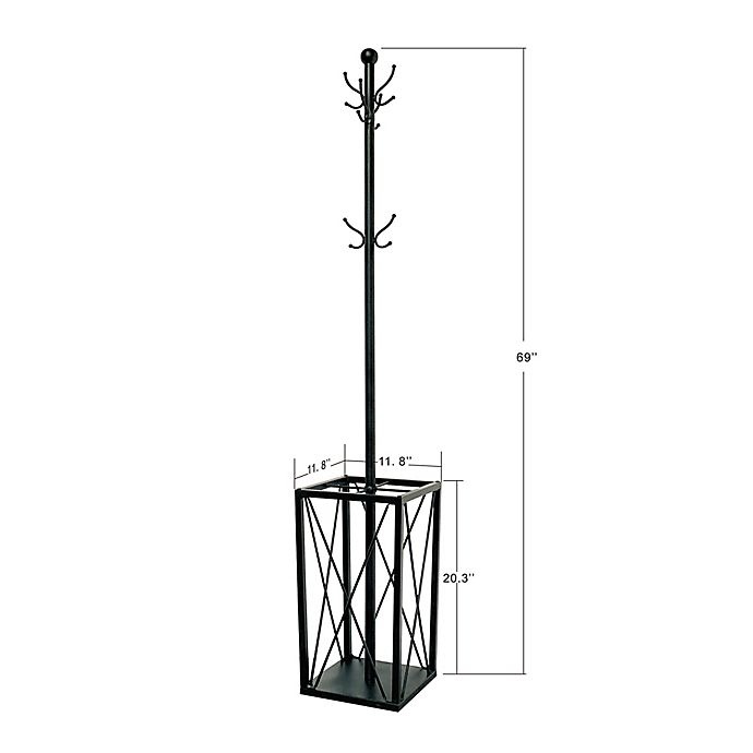 slide 7 of 7, Bee & Willow Home Metal Coat Rack with Umbrella Stand - Black, 1 ct