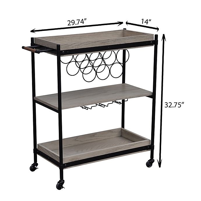 slide 6 of 6, Bee & Willow Home Bar Cart with Wine Rack, 1 ct