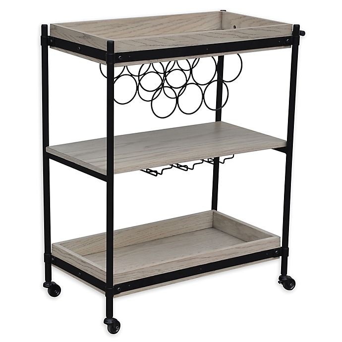 slide 1 of 6, Bee & Willow Home Bar Cart with Wine Rack, 1 ct