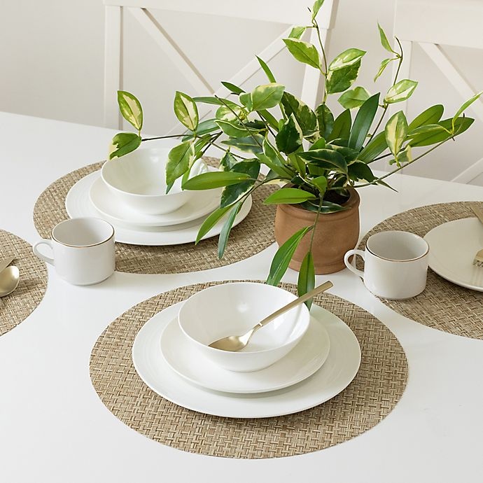 Studio 3B Bistro Woven Vinyl Round Placemats Beige 4 ct Shipt