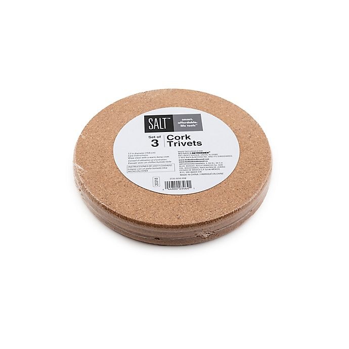 slide 2 of 2, Simply Essential Round Cork Trivets - Tan, 3 ct