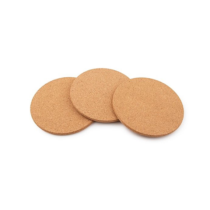 slide 1 of 2, Simply Essential Round Cork Trivets - Tan, 3 ct