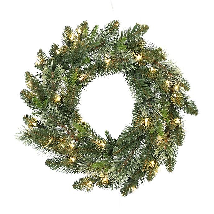 slide 1 of 4, Bee & Willow Home Bee & Willow Basic Value Artificial Christmas Wreath - Green, 24 in