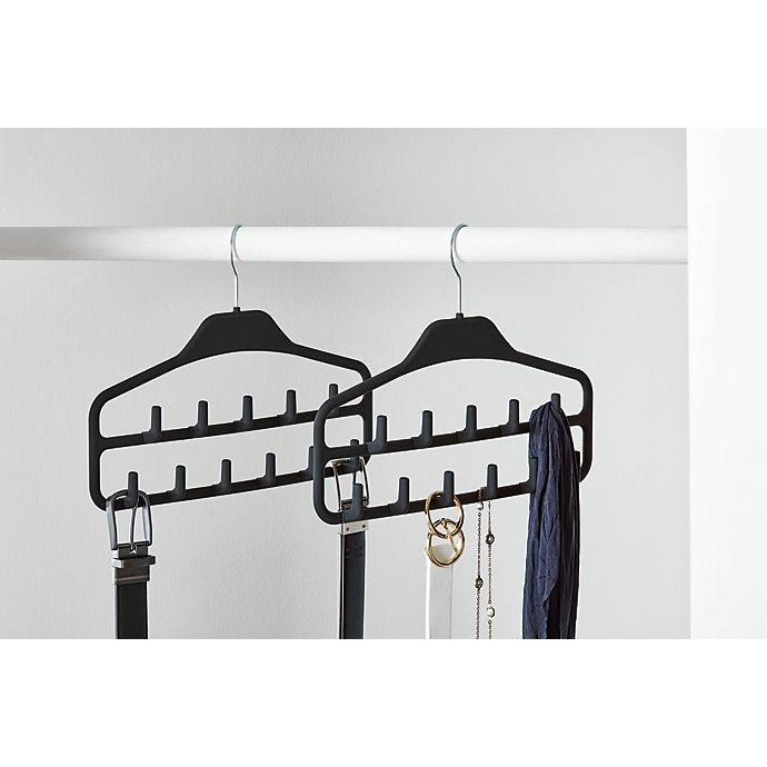 Simply Essential NonSlip Belt Hangers Black 2 ct Shipt