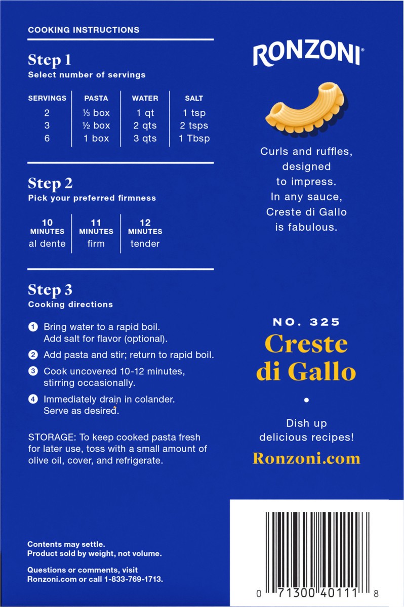 slide 5 of 9, Ronzoni Creste Di Gallo, 12 oz