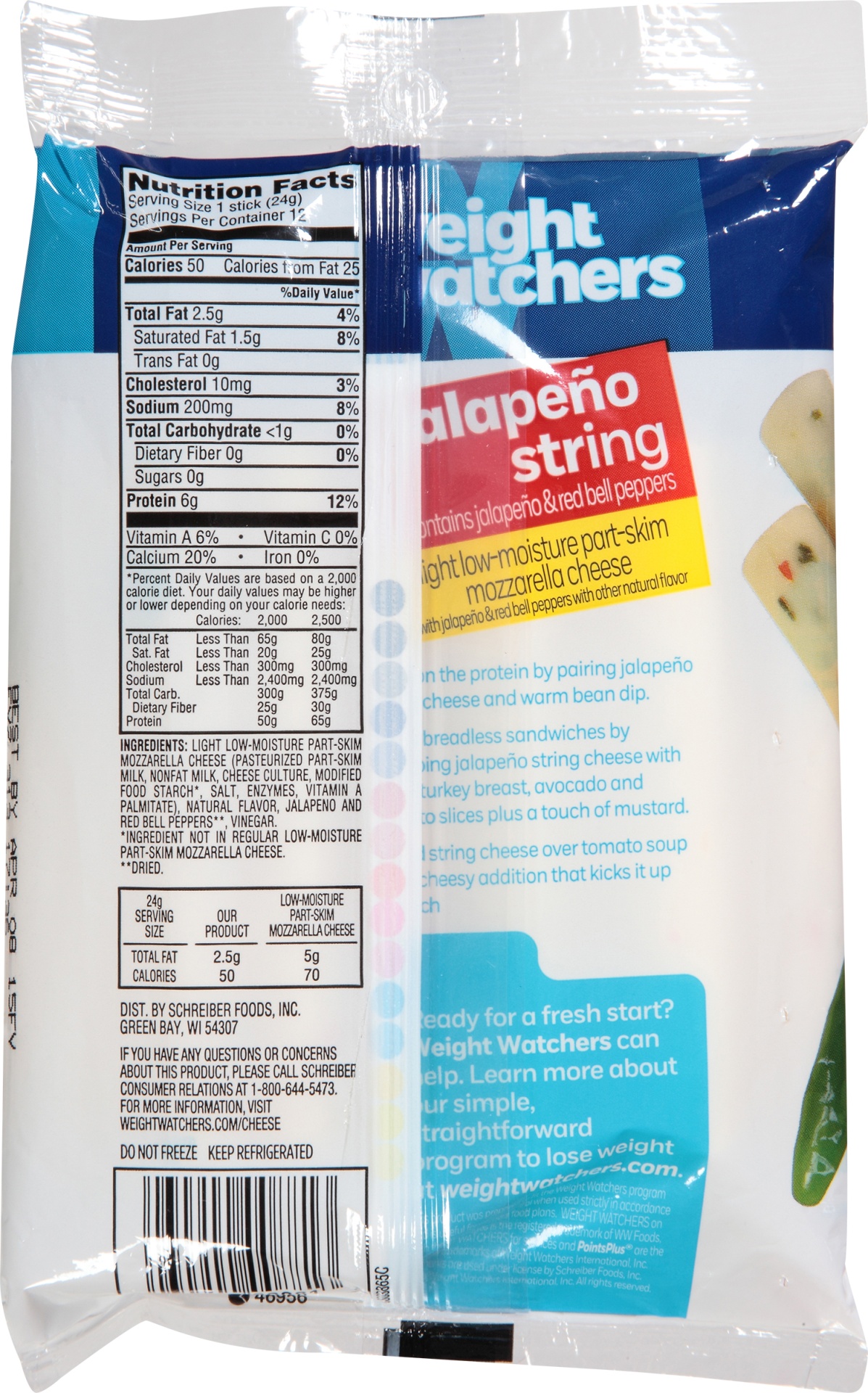 slide 4 of 6, Weight Watchers Jalapeno String Cheese, 10 oz