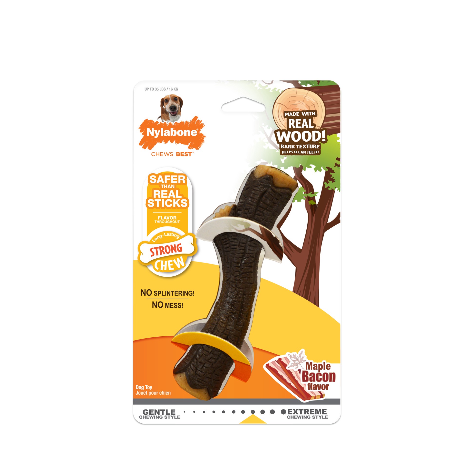 slide 1 of 10, Nylabone Stick Chew Wolf, MED