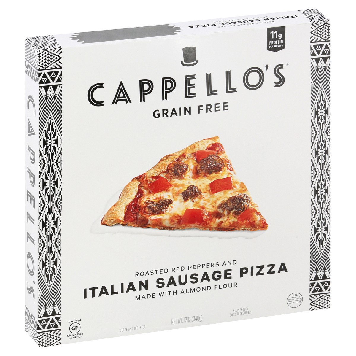 slide 7 of 9, Cappello's Grain Free Italian Sausage & Roasted Red Peppers Pizza, 12 oz