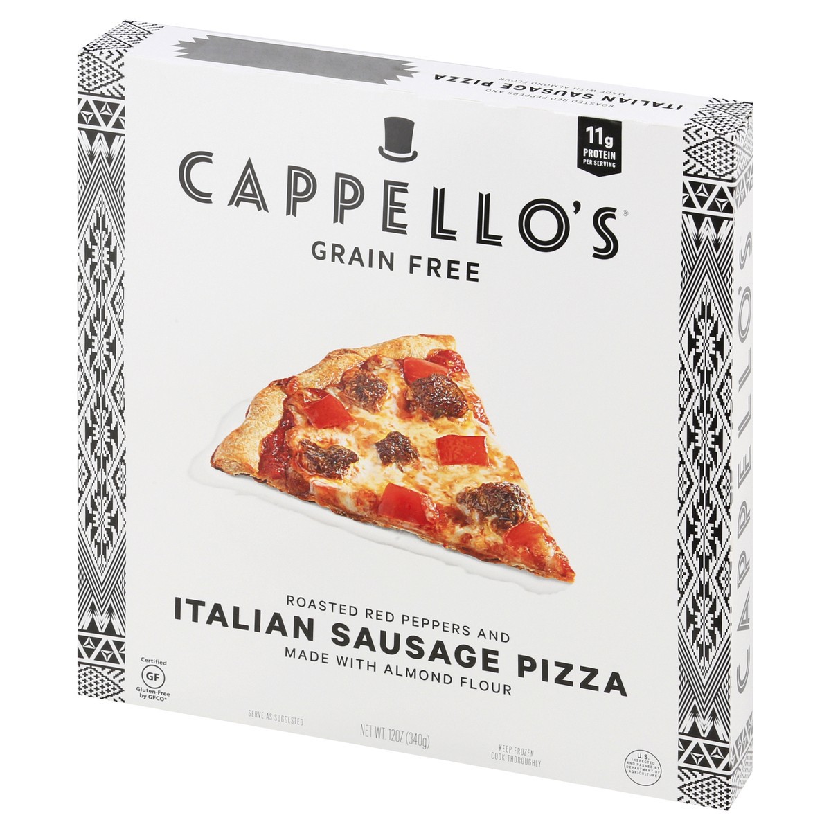 slide 3 of 9, Cappello's Grain Free Italian Sausage & Roasted Red Peppers Pizza, 12 oz