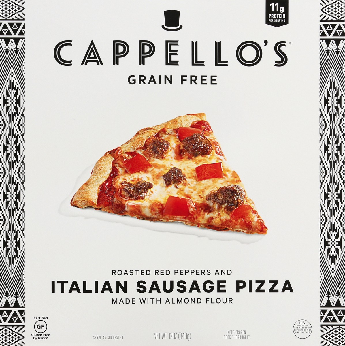 slide 2 of 9, Cappello's Grain Free Italian Sausage & Roasted Red Peppers Pizza, 12 oz