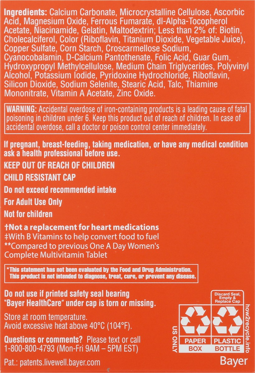 slide 8 of 9, One A Day Women's Complete Multivitamin 100 Tablets, 100 ct