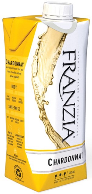 slide 2 of 2, Franzia Chardonnay, White Wine, American, 1 ct, 500ml Tetra, 500 ml