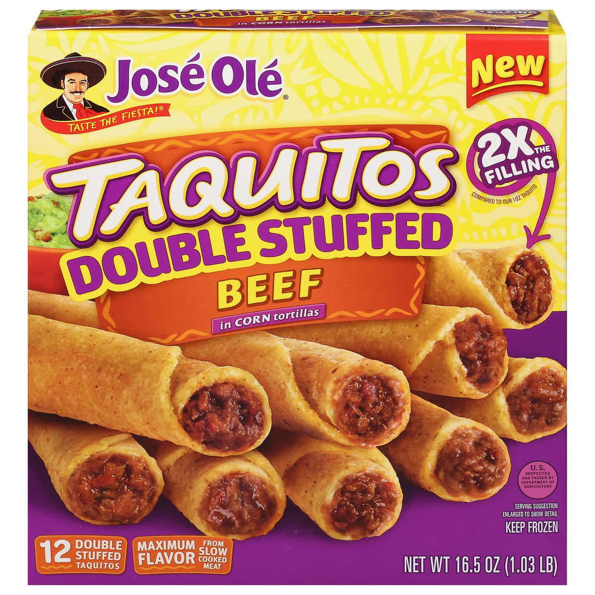 slide 15 of 16, Jo Beef Corn Double Stuffed Taquitos, 16.56 oz